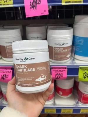 Sụn vi cá mập Shark Cartilage đến từ Healthy Care Úc lọ 200v