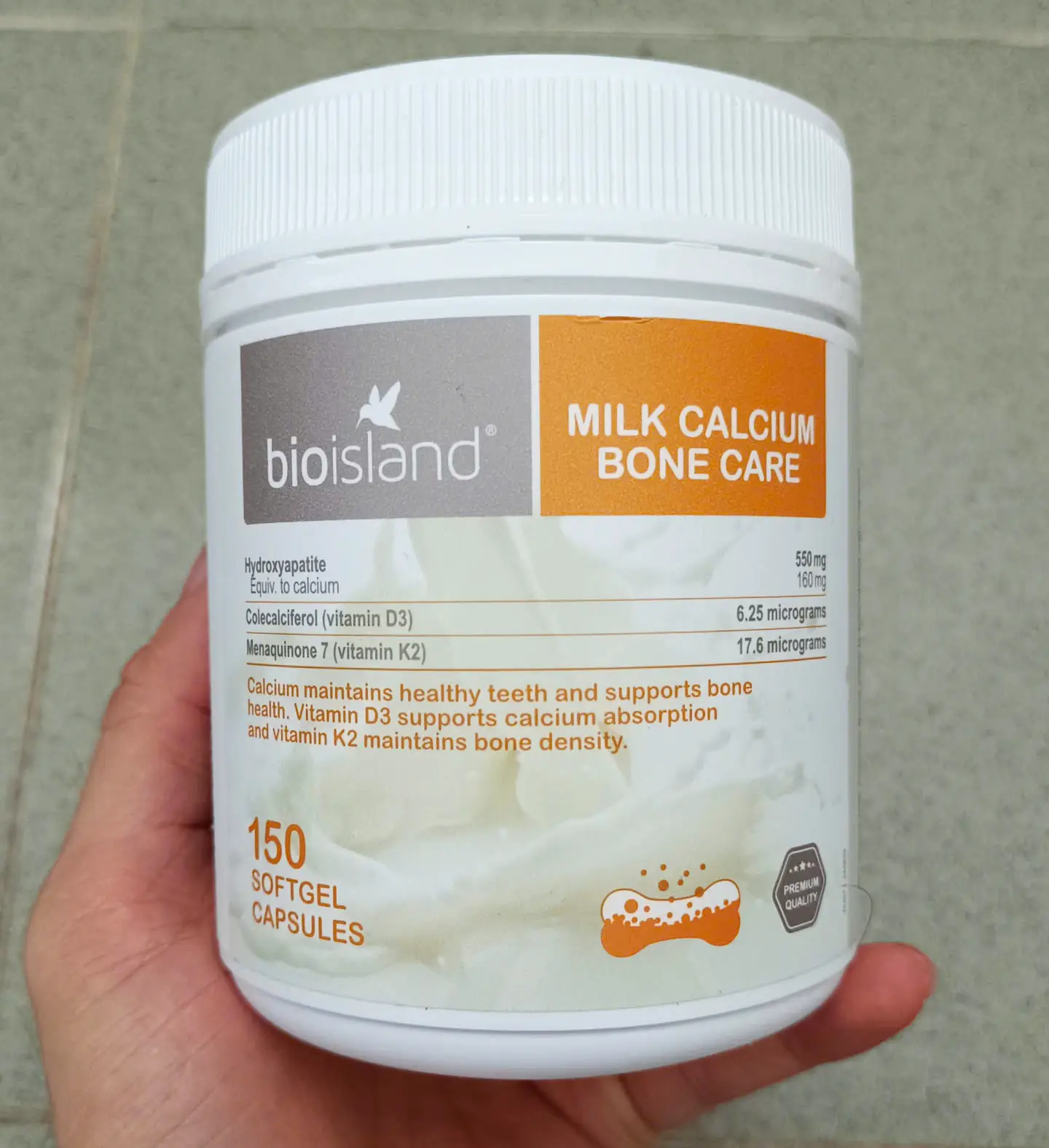 Viên canxi sữa Bio Island Milk Calcium Bone Care 150 viên của Úc Viên sữa bổ sung canxi Bio Island Milk Calcium Bone Care 150 viên