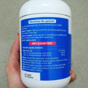 Viên nhai dầu cá Nature's Way Bursts Kids Smart Omega3 Fish Oil Trio 180 viên của Úc Viên uống Nature's Way Kids Smart Bursts Omega-3 Fish Oil Trio cho trẻ em từ 1 tuổi, 180 viên