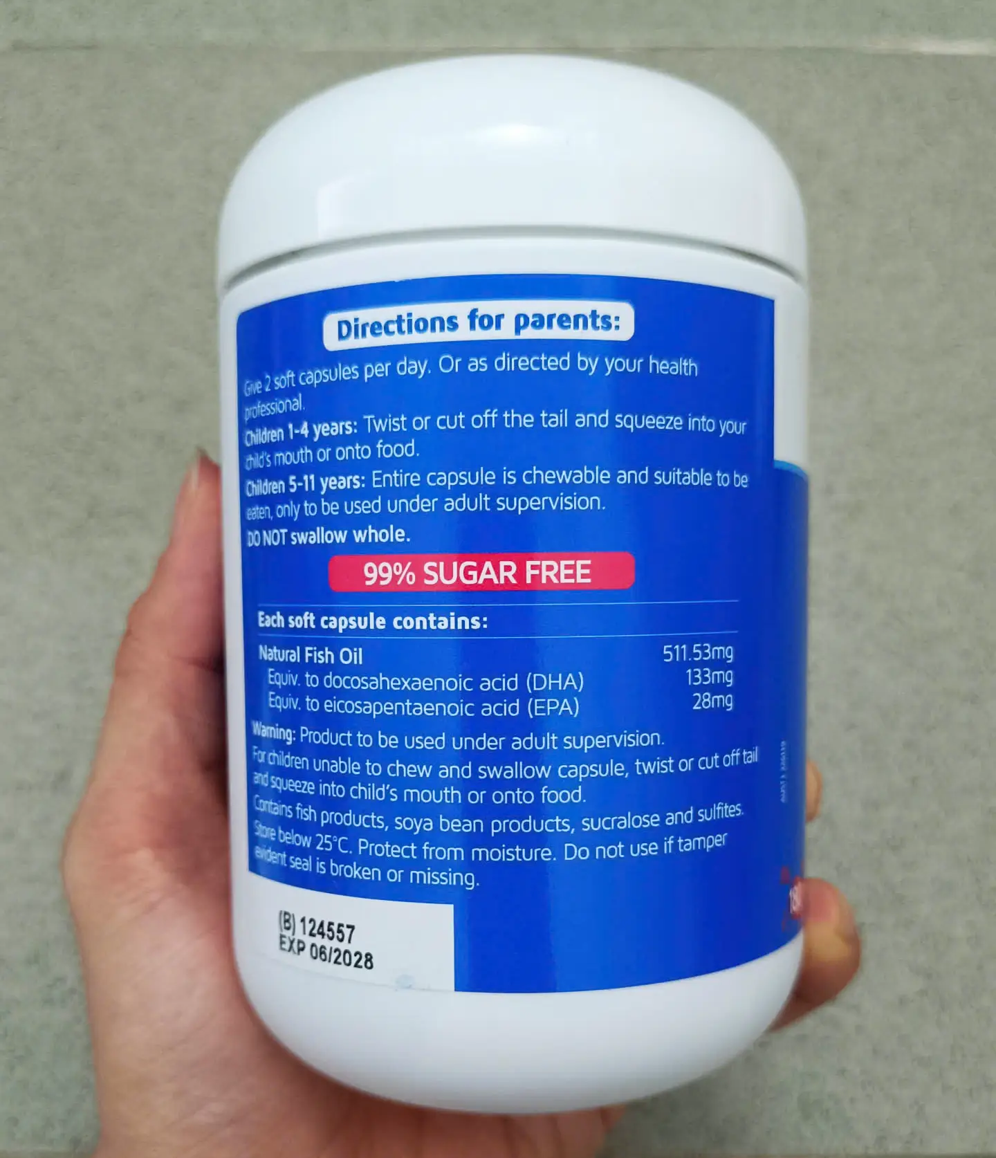 Viên nhai dầu cá Nature's Way Bursts Kids Smart Omega3 Fish Oil Trio 180 viên của Úc Viên uống Nature's Way Kids Smart Bursts Omega-3 Fish Oil Trio cho trẻ em từ 1 tuổi, 180 viên