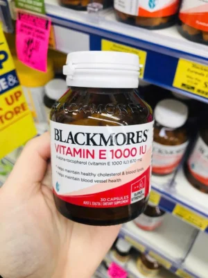 Viên uống bổ sung vitamin E Blackmore Natural Vitamin E 1000IU 30 viên của Úc Viên uống bổ sung Vitamin E Blackmores 1000IU 30 viên của Úc