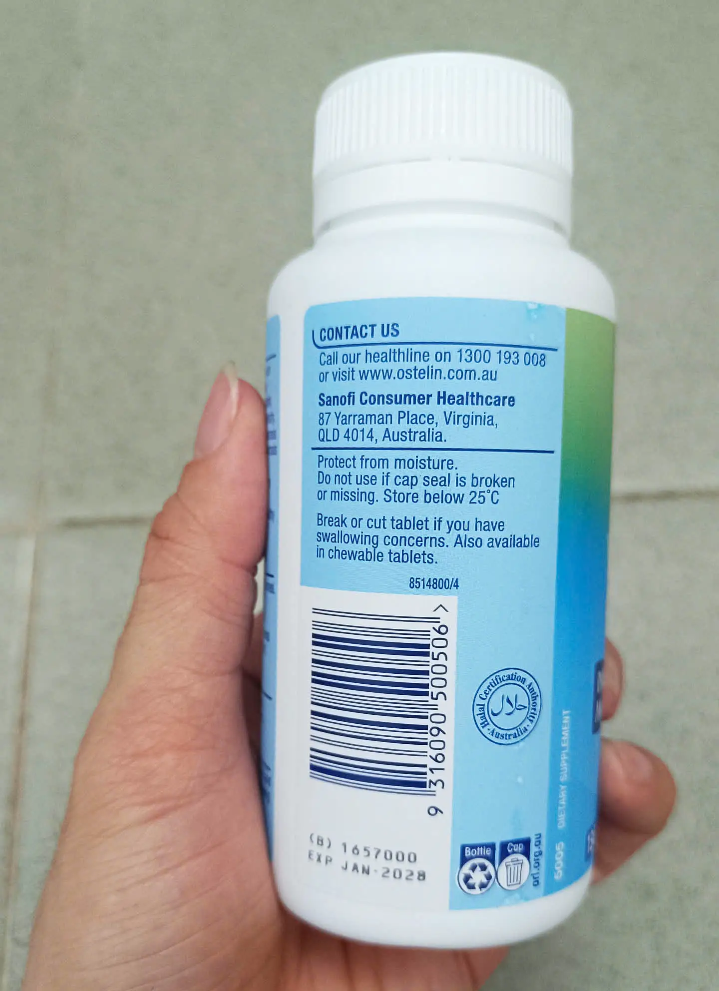 Canxi bầu Ostelin Calcium & Vitamin D3 130 viên của Úc Viên uống canxi bầu Úc Ostelin Calcium & Vitamin D3 130 viên