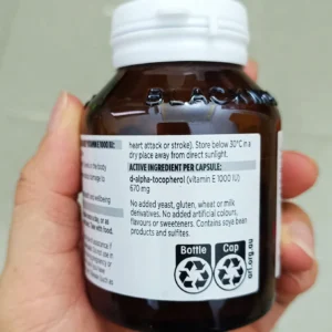 Viên uống bổ sung vitamin E Blackmore Natural Vitamin E 1000IU 30 viên của Úc Viên uống chống lão hóa Blackmores Natural Vitamin E 1000IU 30 viên của Úc