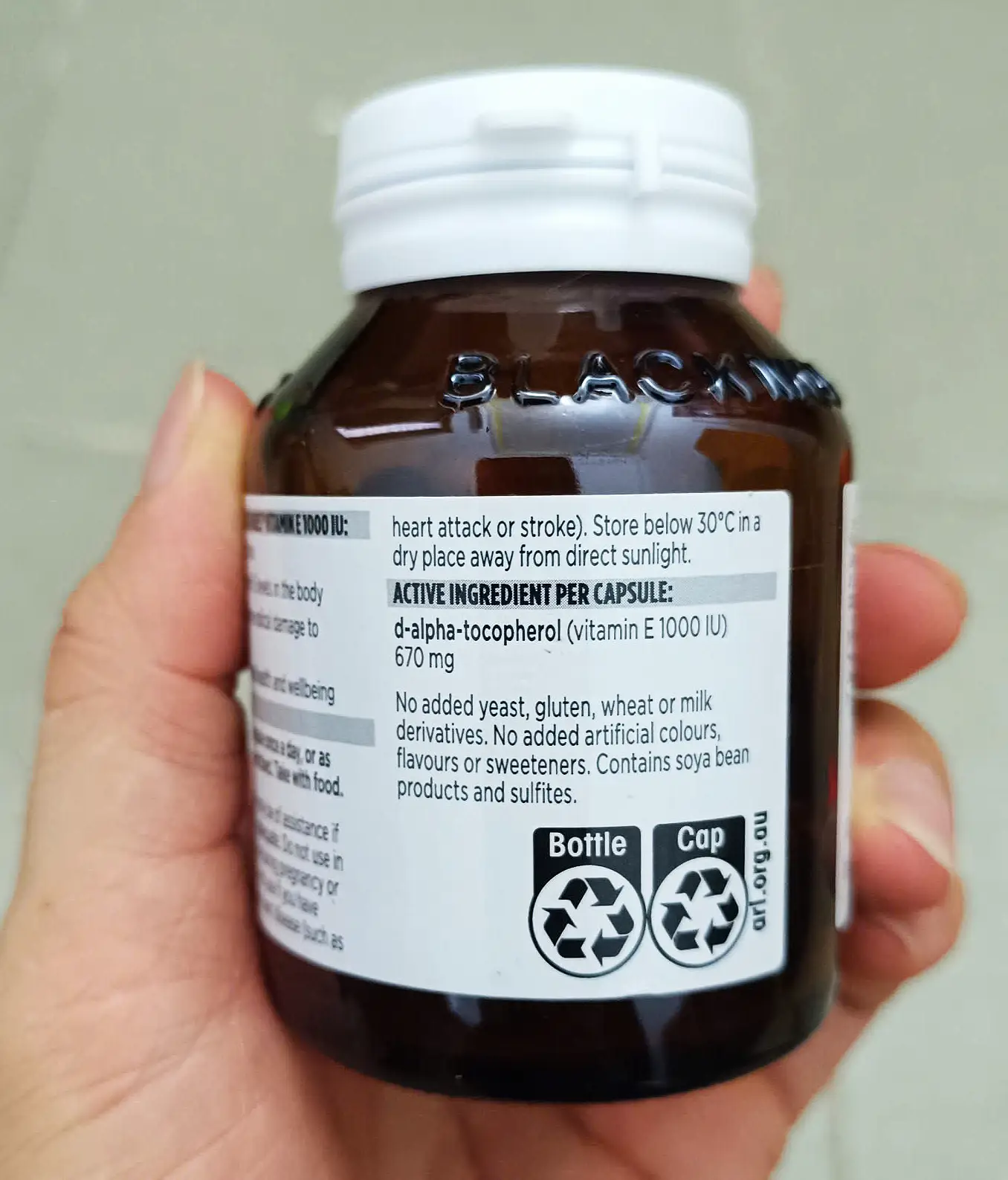 Viên uống bổ sung vitamin E Blackmore Natural Vitamin E 1000IU 30 viên của Úc Viên uống chống lão hóa Blackmores Natural Vitamin E 1000IU 30 viên của Úc