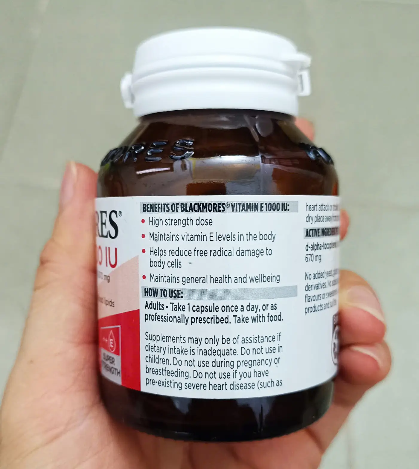 Viên uống bổ sung vitamin E Blackmore Natural Vitamin E 1000IU 30 viên của Úc Viên uống chống lão hóa Blackmores Natural Vitamin E 1000IU 30 viên