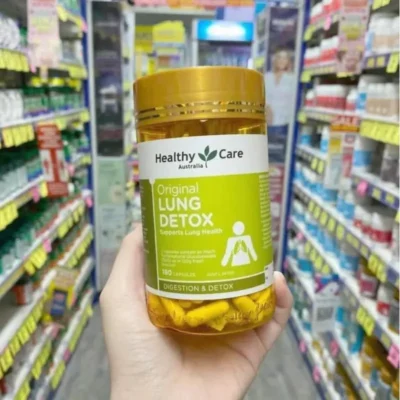Giải độc phổi Healthy Care Original Lung Detox 180 viên của Úc Viên uống giúp thanh lọc phổi Healthy Care Original Lung