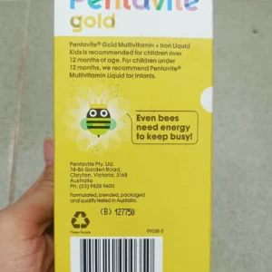 Vitamin tổng hợp kết hợp sắt Pentavite Multivitamin + Iron Kids Liquid 200ml 1-12 Years của Úc Vitamin Tổng Hợp Pentavite Gold Cho Bé 1-12 Tuổi 200ml