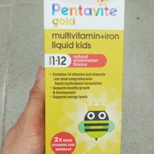 Vitamin tổng hợp kết hợp sắt Pentavite Multivitamin + Iron Kids Liquid 200ml 1-12 Years của Úc Vitamin tổng hợp Pentavite cho bé từ 1 - 12t - lọ 200ml