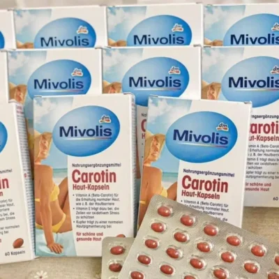 Viên chống nắng Mivolis của Đức hộp 60 viên viên uống chống nắng Mivolis Carotin Das Gesunde Plus Đức