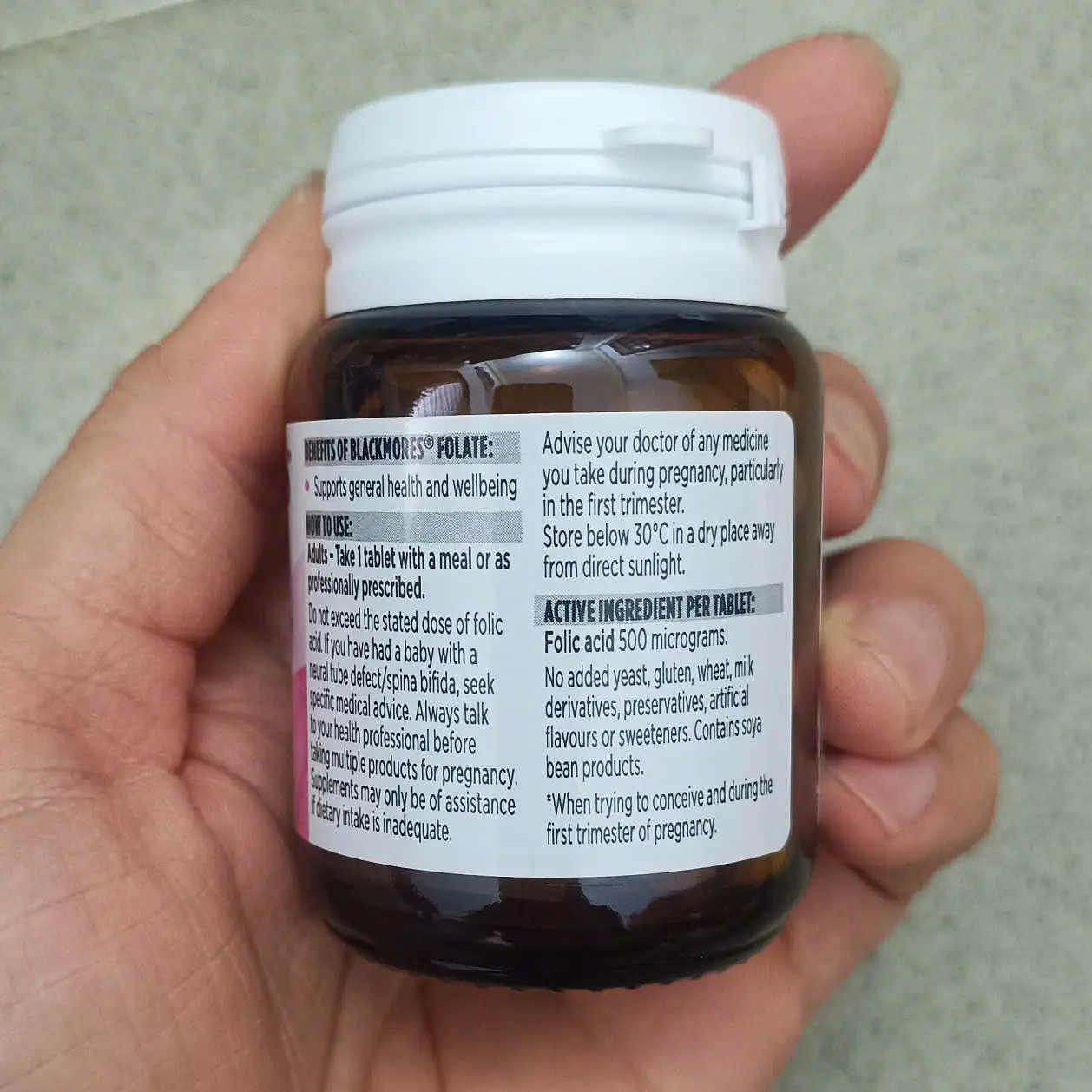 Viên uống Blackmores Folate 500mcg 90 viên của Úc Blackmores Folate 500mcg 90 Tablets – Chống Dị Tật Thai Nhi 90 viên