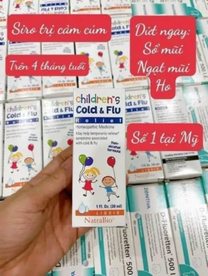 Siro trị cảm cúm Children's Cold & Flu Relief Natrabio 30ml của Mỹ Siro trị cảm cúm trẻ em Natrabio Children Cold & Flu Relief 30ml