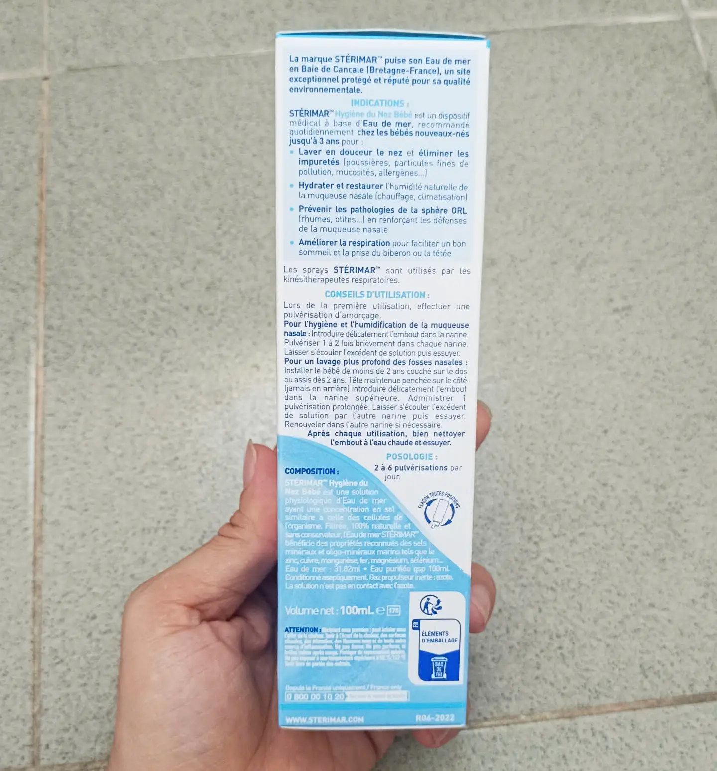 Xịt mũi Sterimar xanh Nose Hygiene Baby 100ml của Pháp Xịt mũi Sterimar Hygiene du Nez Bebe cho trẻ sơ sinh 100ml