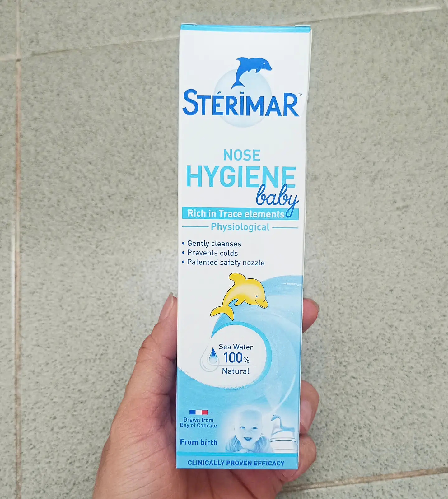 Xịt mũi Sterimar xanh Nose Hygiene Baby 100ml của Pháp Xịt mũi bằng muối biển cho trẻ sơ sinh Sterimar Baby 100ml từ Pháp