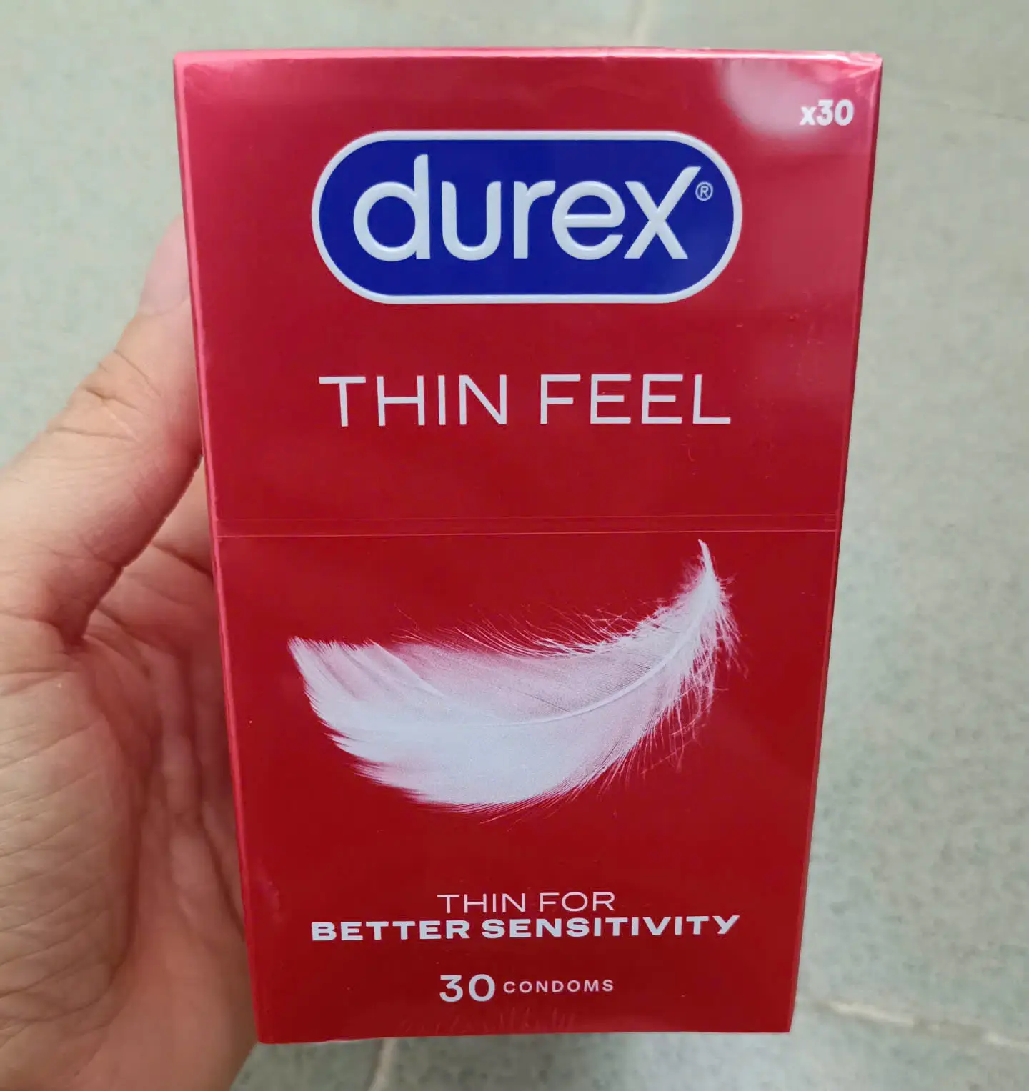 Bao cao su Durex Úc Thin Feel hộp 30 cái Bao cao su Durex Thin Feel Úc 30 cái