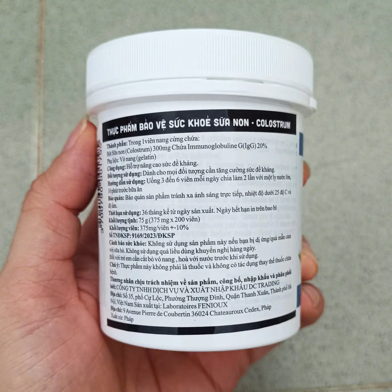 Sữa non Pháp Fenioux Colostrum hộp 200 viên Sữa non Colostrum Fenioux 200 viên