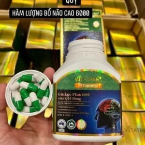 Viên Uống Bổ Não và Tim Vitatree Gingko Plus 6000 with Q10