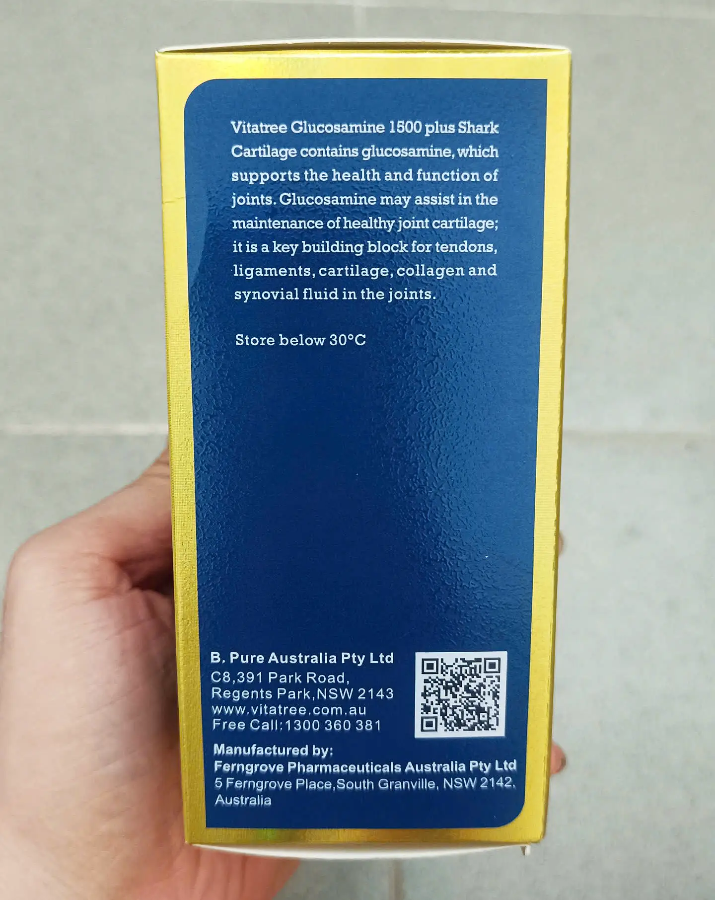 Viên uống bổ khớp Vitatree Glucosamine 1500mg Plus Shark Cartilage 100 viên của Úc Viên Uống Vitatree Glucosamine 1500 Plus Shark Cartilage 100 Viên Bổ Khớp