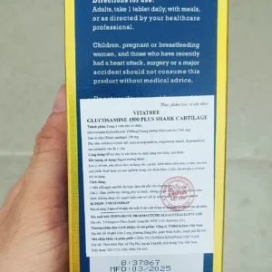 Viên uống bổ khớp Vitatree Glucosamine 1500mg Plus Shark Cartilage 100 viên của Úc Viên uống bổ khớp Vitatree Glucosamine 1500 Plus Shark Cartilage 100 viên của Úc