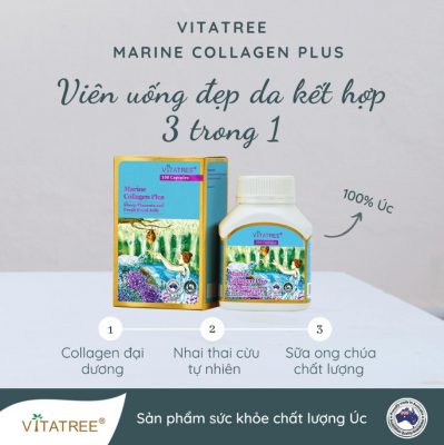 Viên uống đẹp Vitatree Marine Collagen 100 viên của Úc