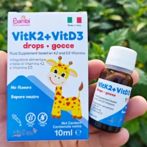 Vitamin Bambi Vit K2 Vit D3 10ml của Italia Bambi VitK2 VitD3 Vitamin D3 K2-Mk7 Giúp Bé Hấp Thu Canxi