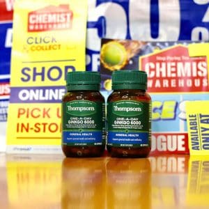 Bổ não Thompson's One-A-Day Ginkgo 6000mg 60 viên của Úc Bổ não Thompson's One-A-Day Ginkgo 6000mg của Úc