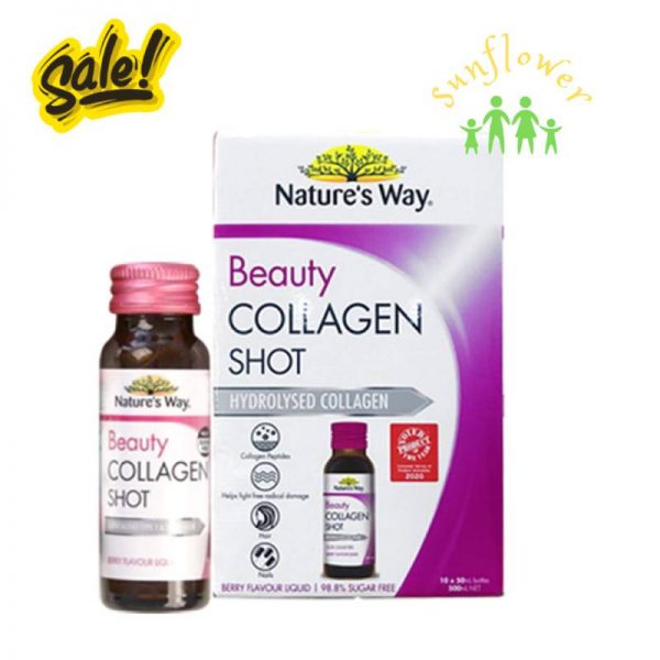 Collagen dạng nước Nature's Way Beauty Collagen Shot hộp 10 lọ