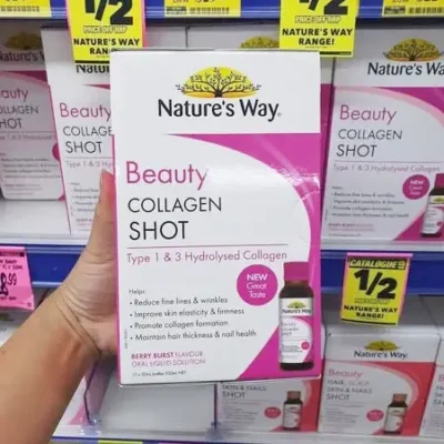 Collagen dạng nước Nature's Way Beauty Collagen Shot hộp 10 lọ của ÚC Collagen dạng nước Nature's Way Beauty Collagen Shots 10 chai