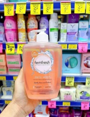 Dung Dịch Vệ Sinh Phụ Nữ Femfresh Daily Wash Úc màu Cam Size Lớn 600ml