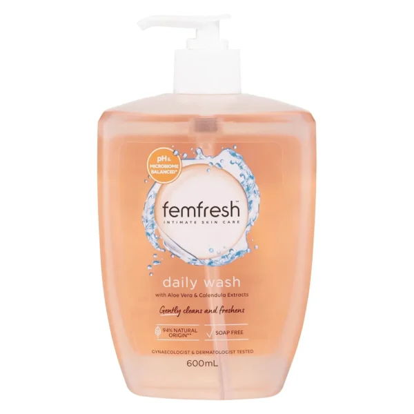 Dung dinh vệ sinh Femfresh Daily Wash (cam) - size lớn 600ml bản Úc