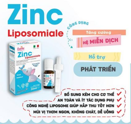 Kẽm sinh học dạng giọt Bambi ZinC Liposomiale 30ml