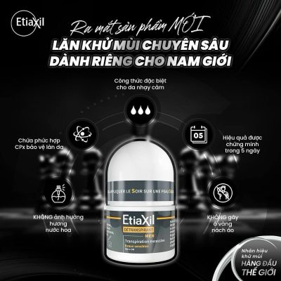 Lăn Khử Mùi Chuyên sâu Cho Nam Etiaxil Detranspirant Men Peaux On 15ml