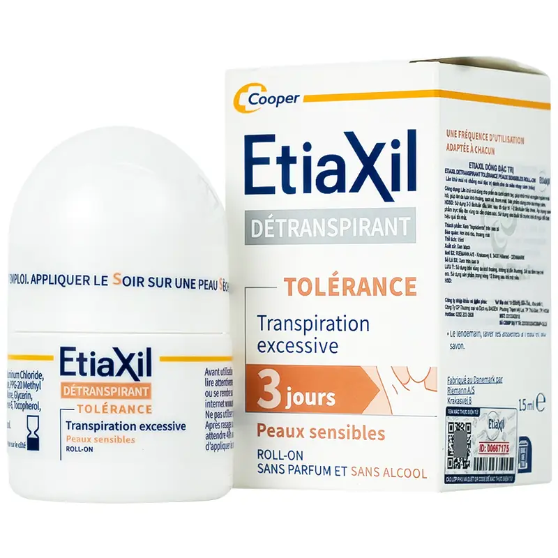 Lăn khử mùi EtiaXil Detranspirant 15ml của Pháp Lăn Khử Mùi EtiaXil Peaux Sensibles màu Xanh Cho Da Nhạy Cảm 15ml
