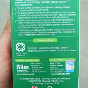 Pregnacare Breast-feeding bổ sung dưỡng chất sau sinh