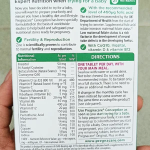 Tăng thụ thai cho nữ Pregnacare Before Conception 30 viên của Anh