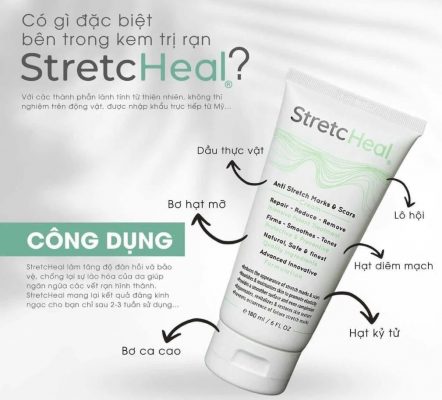 Thành phần kem rạn da StretcHeal 180ml Mỹ