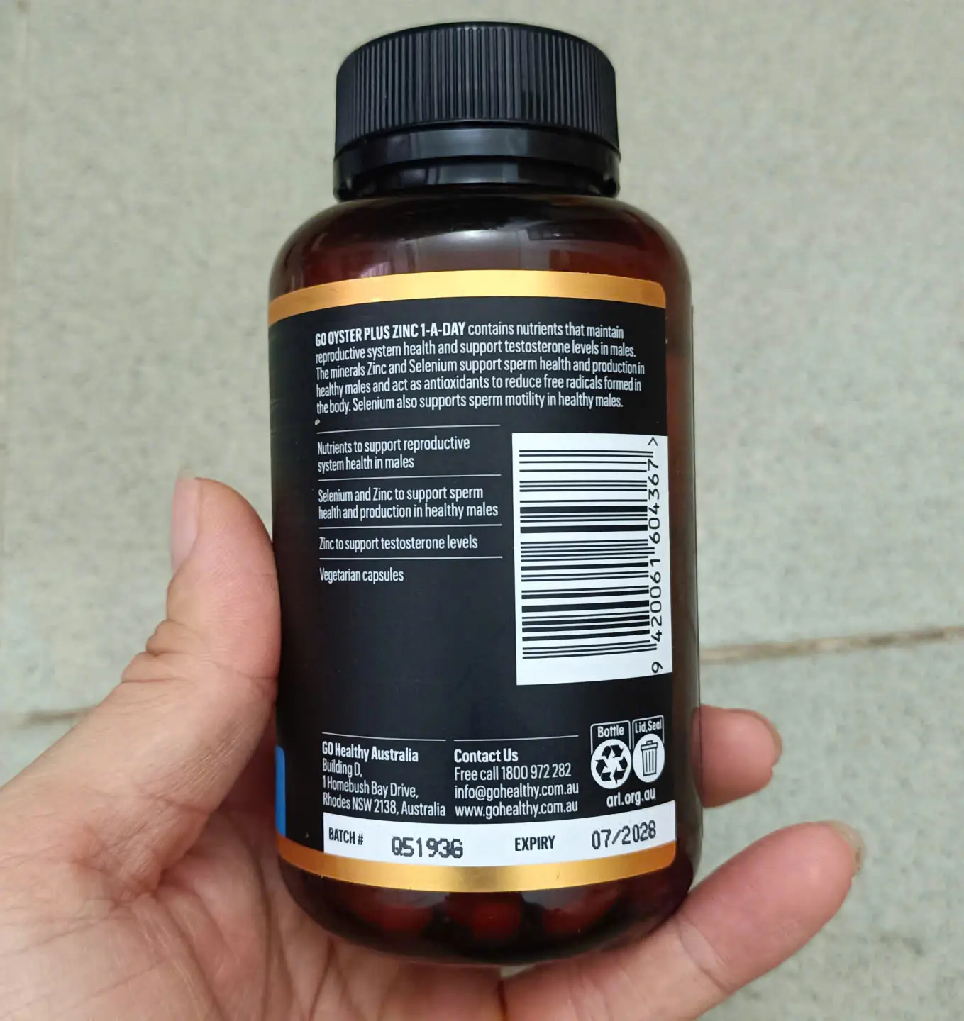 Tinh chất hàu Go Healthy Go Oyster Plus Zinc 120 viên của Úc Tinh chất hàu GO Healthy Go Oyster Plus Zinc 120 viên