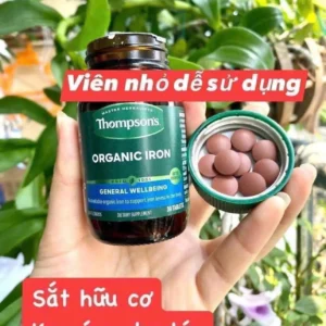 Viên sắt hữu cơ Thompson's Organic Iron 30 viên của Úc Viên Bổ Sung Sắt Hữu Cơ Thompson's Organic Iron 30 viên Của Úc