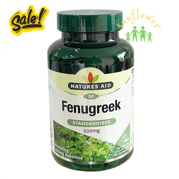 Viên Uống Lợi Sữa Cỏ Cà ri Anh Fenugreek 500mg Natures Aid 90 viên