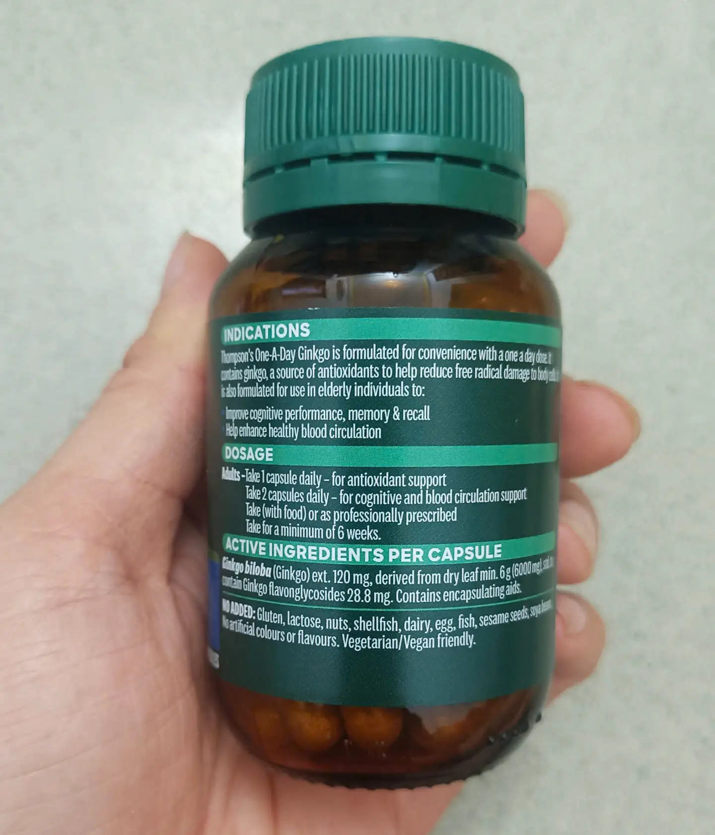 Bổ não Thompson's One-A-Day Ginkgo 6000mg 60 viên của Úc Viên uống bổ não Thompson's Ginkgo 6000mg 60 viên của Úc