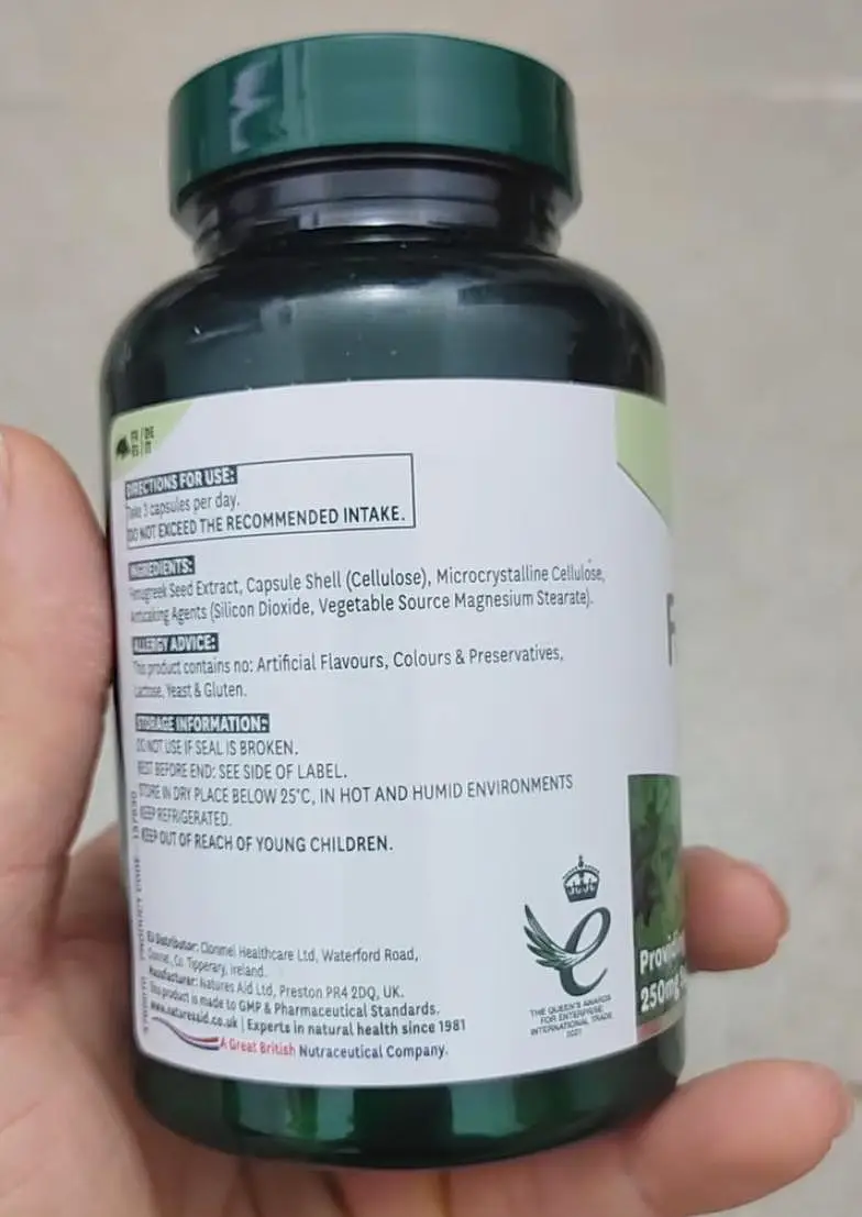 Viên uống lợi sữa cỏ cà ri Fenugreek 500mg Natures Aid 90 viên của Anh Viên uống cỏ cà ri Fenugreek 500mg Natures Aid 90 viên của Anh