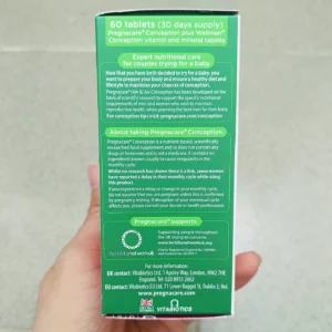 Viên uống tăng khả năng thụ thai Pregnacare Conception Him & Her 60 viên của Anh