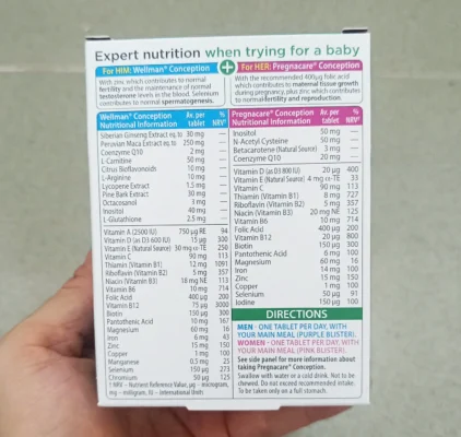Viên uống tăng khả năng thụ thai cho nam nữ Pregnacare Conception Him & Her 60 viên