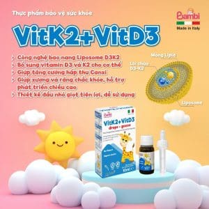 Vitamin Bambi Vit K2 Vit D3 10ml của Italia Vitamin Bambi Vit K2 Vit D3 10ml