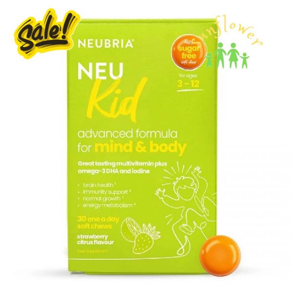 Vitamin tổng hợp Neubria Neu kid Anh có Omega DHA 30 viên