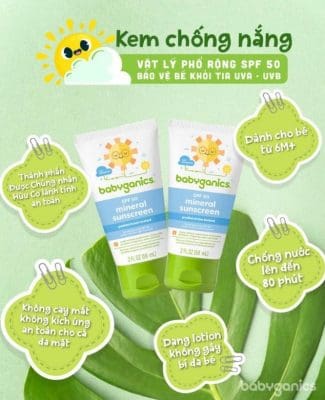 Kem chống nắng hữu cơ Babyganics SPF 50 Mineral Sunscreen 59ml Kem chống nắng hữu cơ Babyganics SPF 50 Mineral Sunscreen 59ml