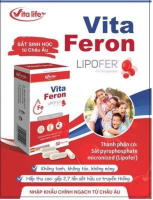 Sắt sinh học Vita Feron hộp 30 viên của Tây Ban Nha