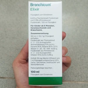 Siro Bronchicum Elixir 100ml giảm ho và viêm phế quản của Đức Siro BRONCHICUM Elixir trị ho, viêm phế quản cho trẻ từ 6 tháng tuổi