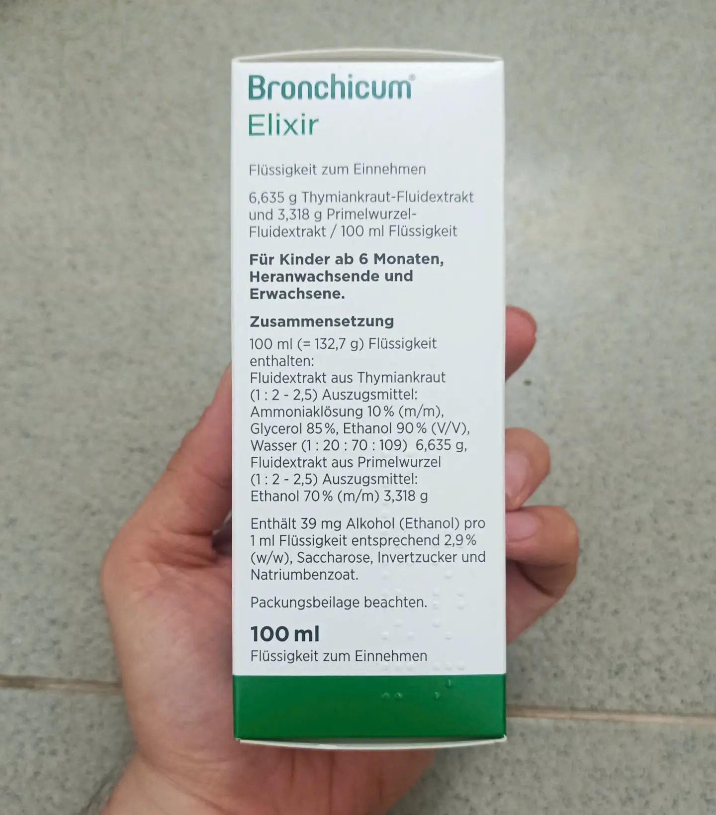 Siro Bronchicum Elixir 100ml giảm ho và viêm phế quản của Đức Siro BRONCHICUM Elixir trị ho, viêm phế quản cho trẻ từ 6 tháng tuổi
