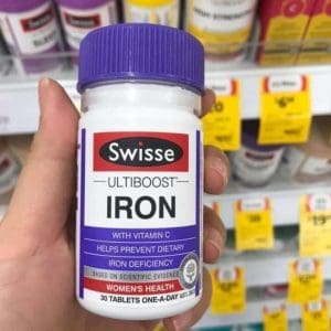 Viên uống sắt hữu cơ Swisse Ultiboost Iron 30 viên của Úc
