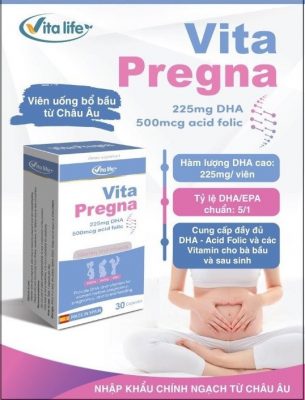 Vitamin bầu Vitalife Vita Pregna 30 viên của Tây Ban Nha